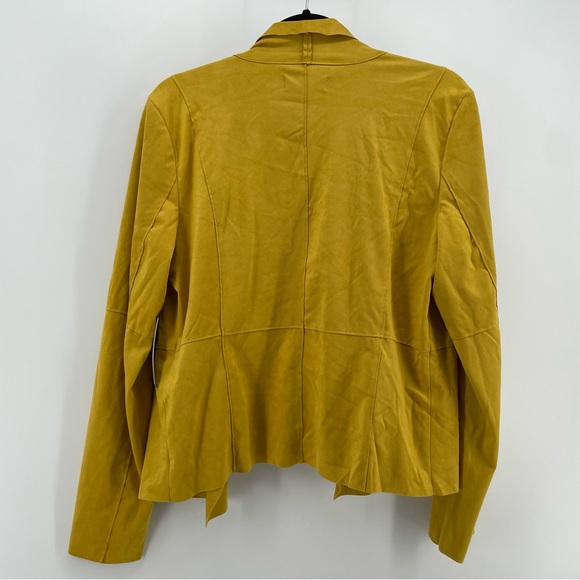 Bagatelle NWT Yellow Faux Suede Drape Front Jacket L - Picture 7 of 8